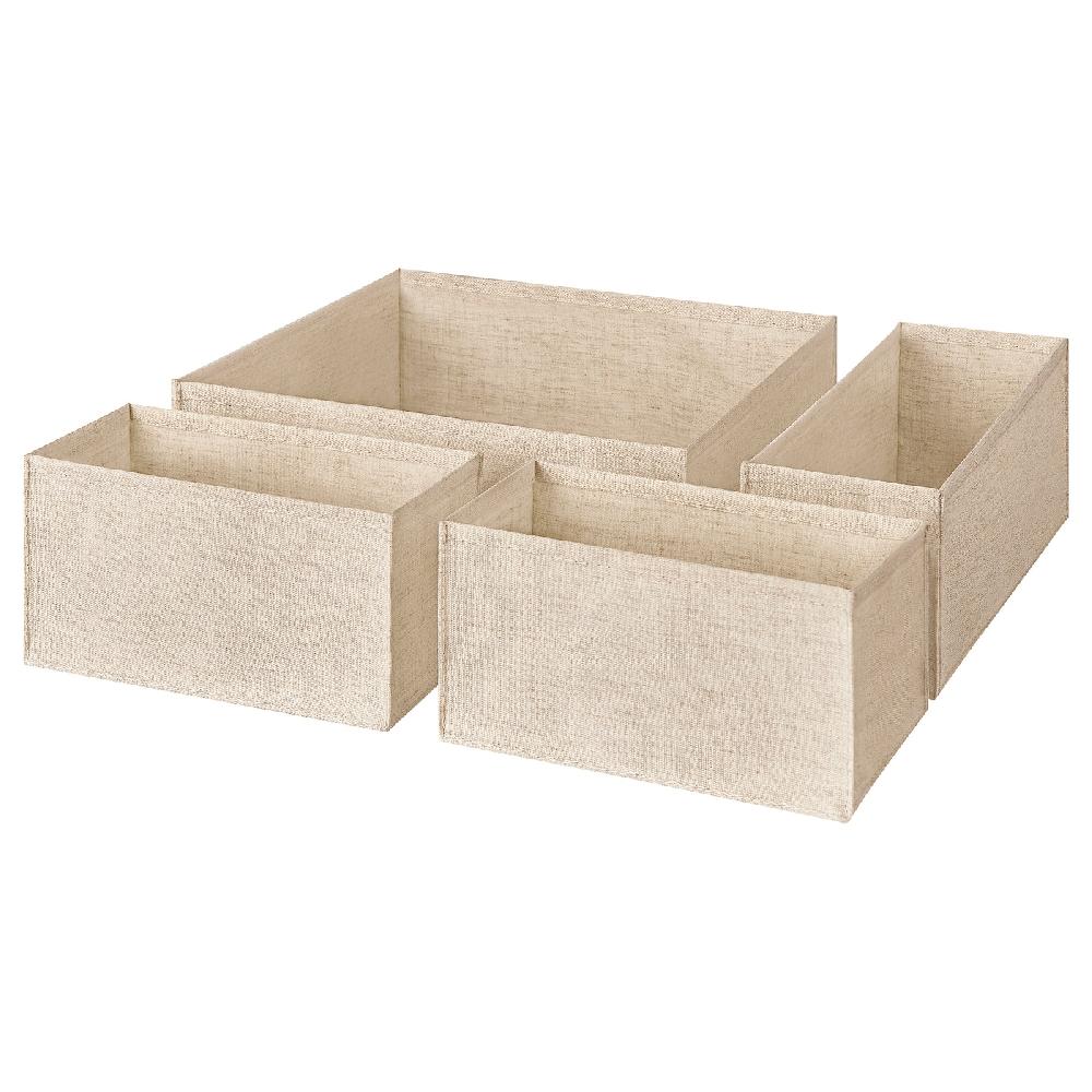 IKEA BOLLÖSUND Set di 4 portaoggetti per cassetto beige