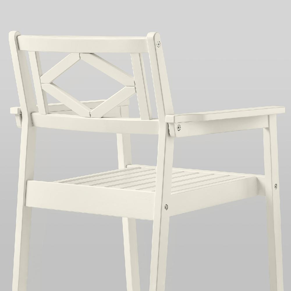 IKEA BONDHOLMEN Sedia Con Braccioli Da Giardino Bianco/beige