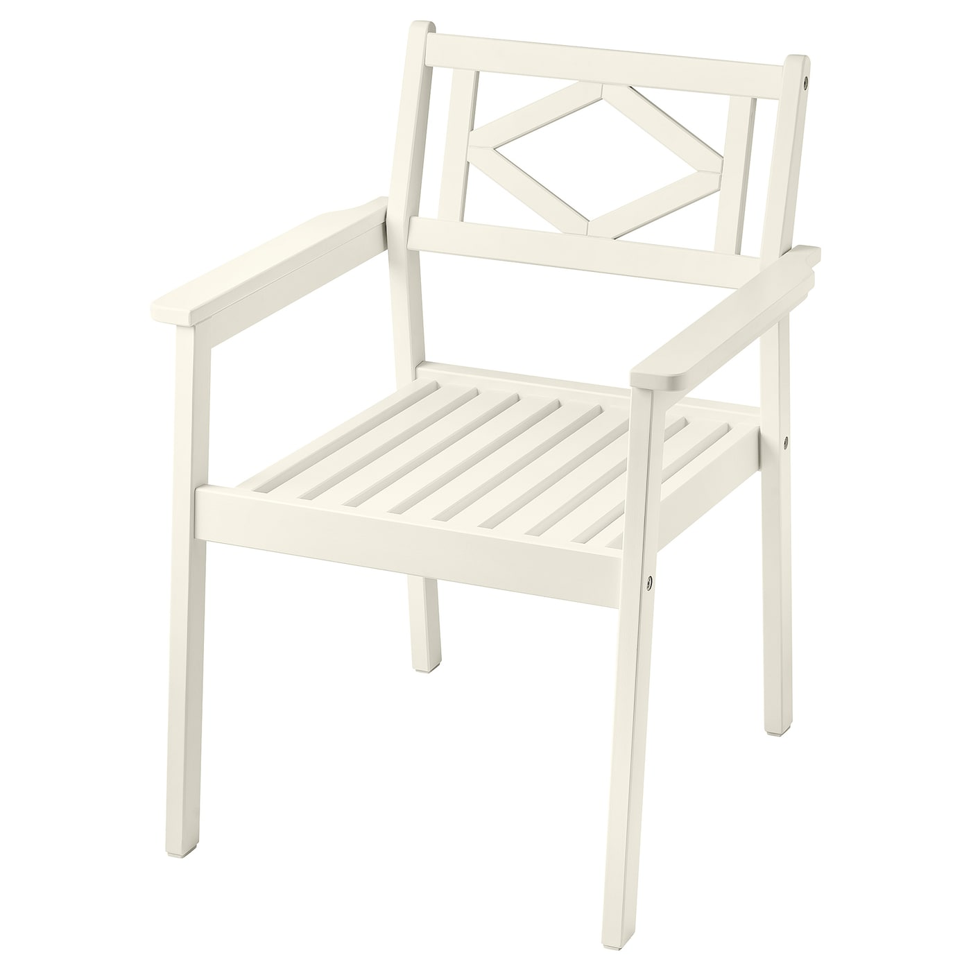 IKEA BONDHOLMEN Sedia con braccioli da giardino bianco/beige