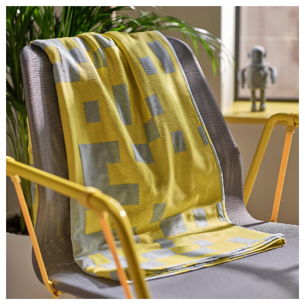 IKEA BRÄNNBOLL Plaid Blu Pallido/giallo Canarino 130x170 Cm