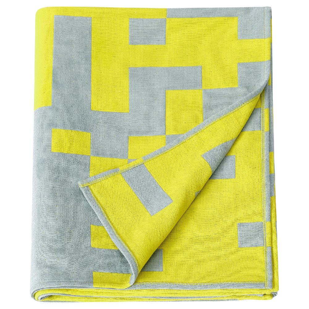 IKEA BRÄNNBOLL Plaid blu pallido/giallo canarino 130x170 cm