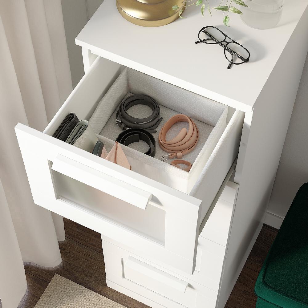 IKEA BRIMNES Cassettiera Con 4 Cassetti Bianco/vetro Smerigliato 39x124 Cm