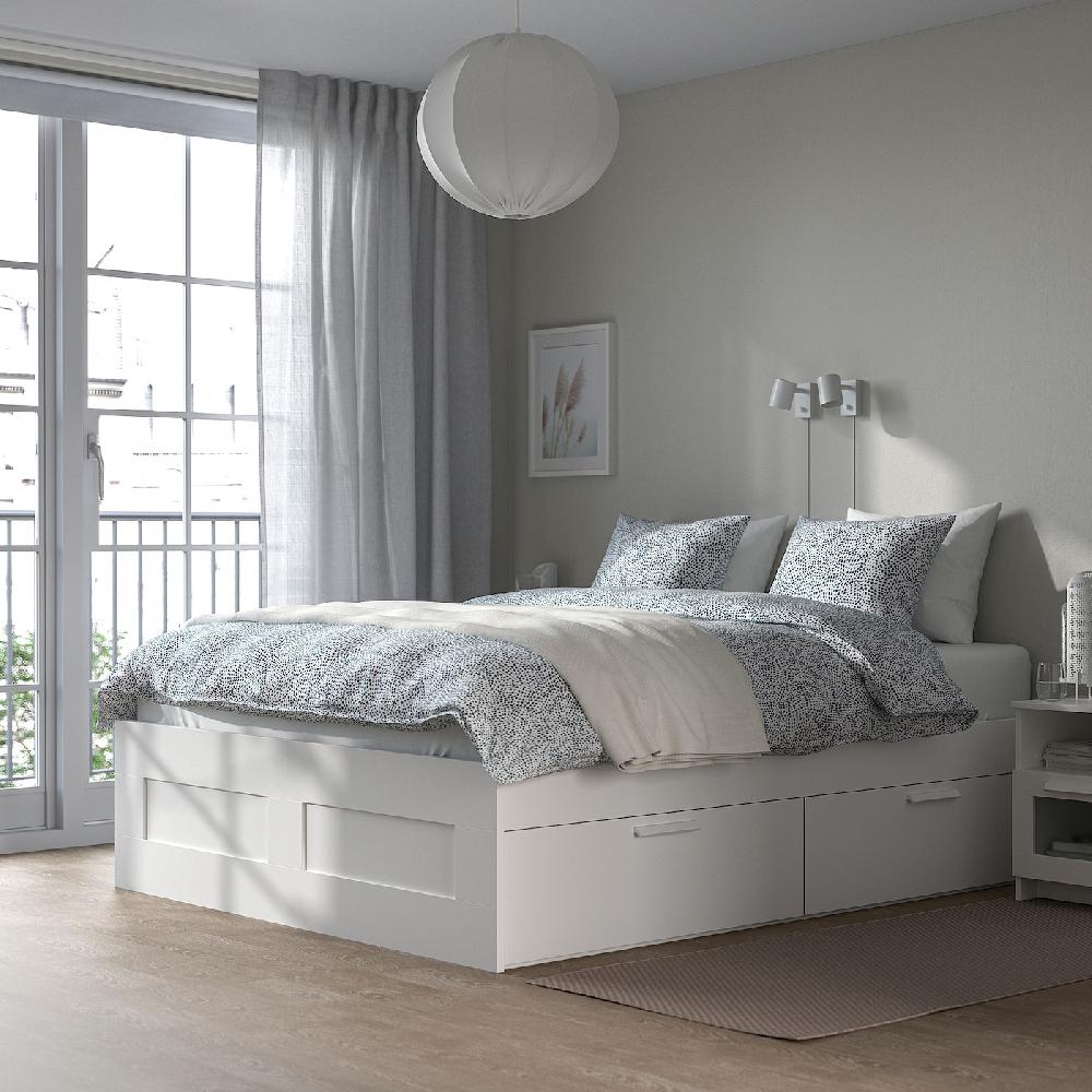 IKEA BRIMNES Struttura Letto Con Cassetti Bianco/Luröy 160x200 Cm