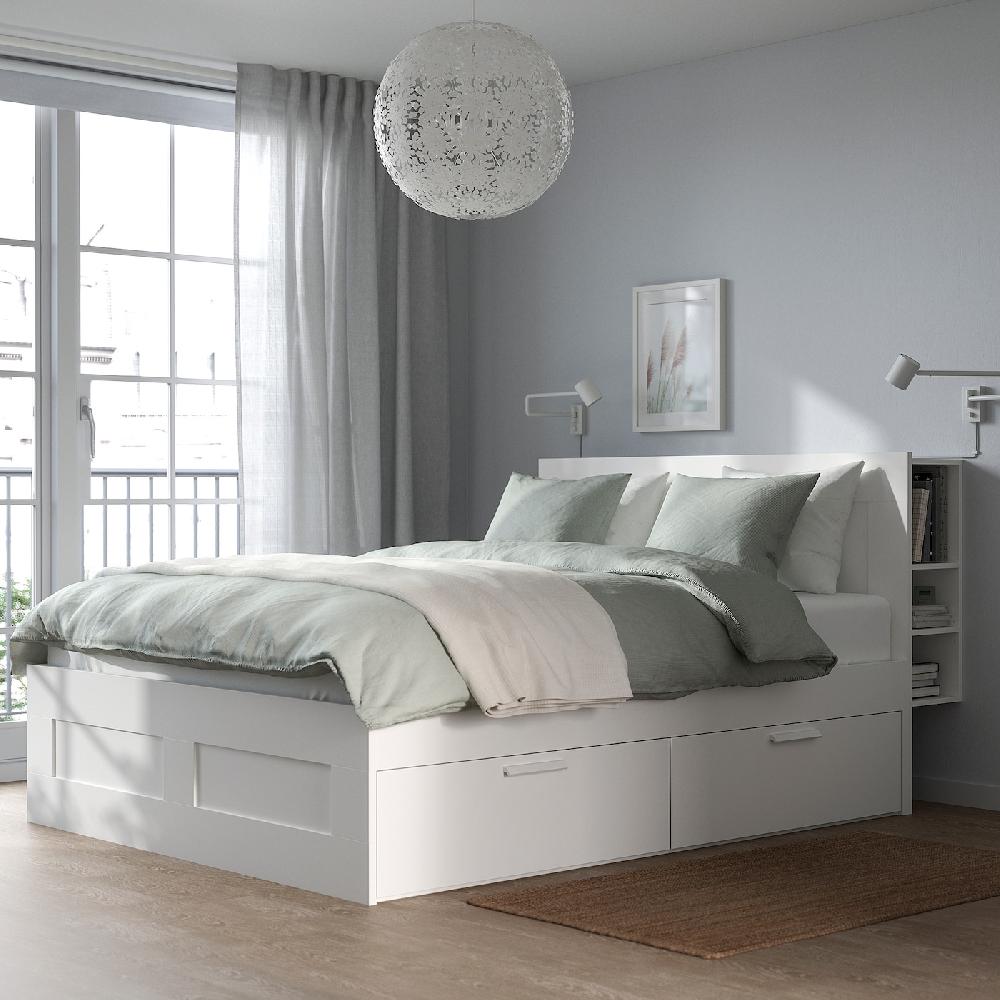 IKEA BRIMNES Struttura Letto/contenit/testiera Bianco/Lönset 160x200 Cm