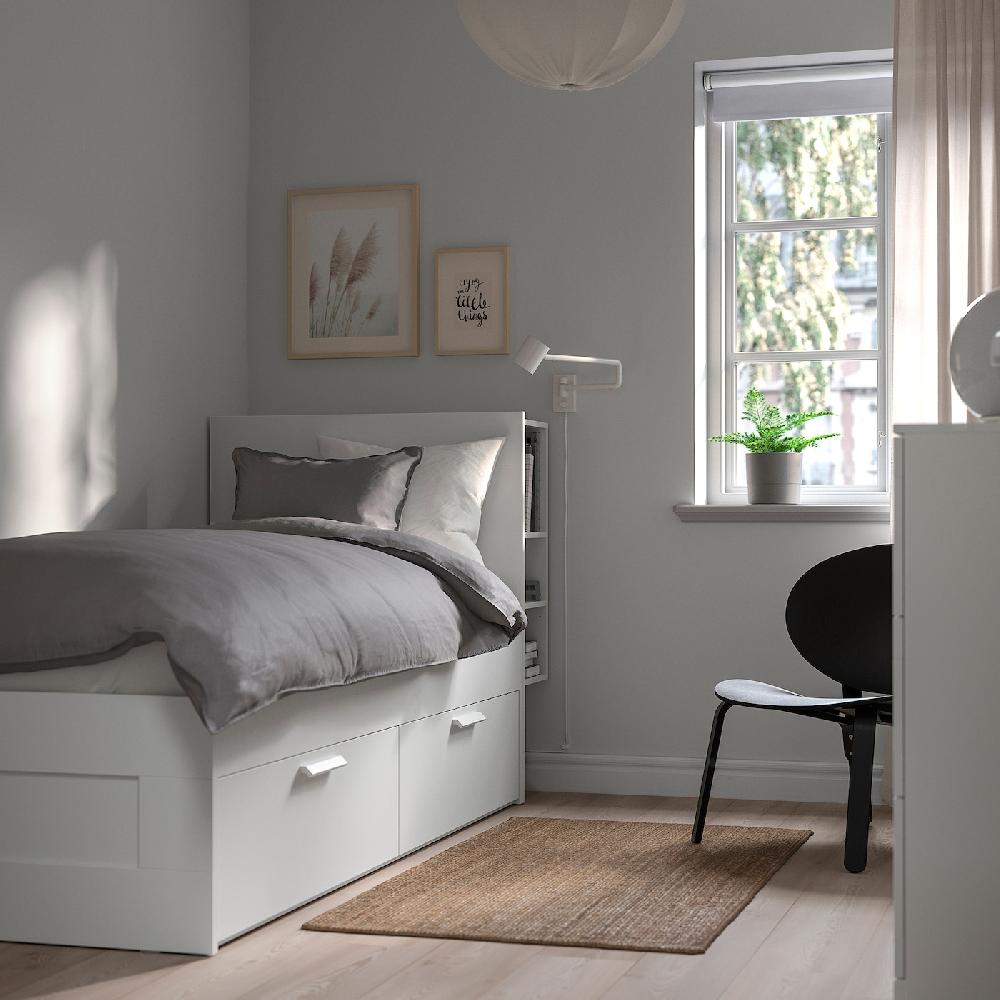 IKEA BRIMNES Struttura Letto/contenit/testiera Bianco/Lönset 90x200 Cm