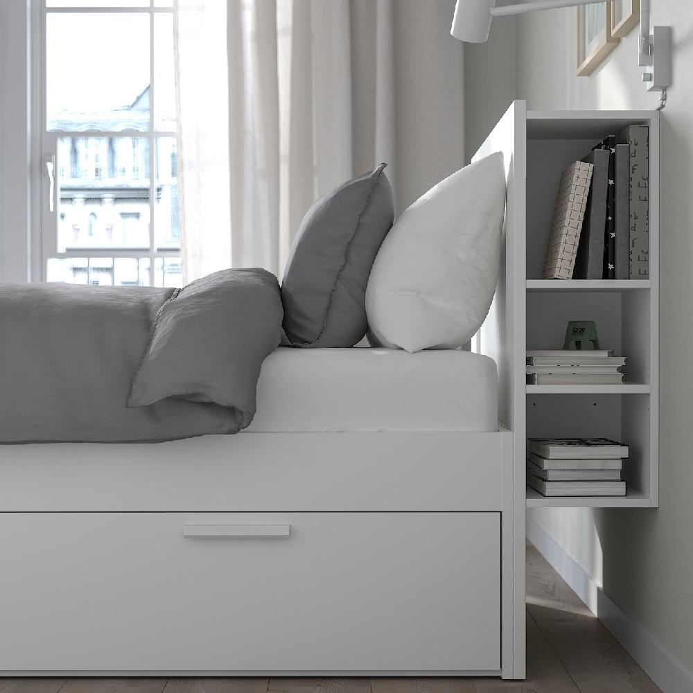 IKEA BRIMNES Struttura Letto/contenit/testiera Bianco/Lönset 90x200 Cm