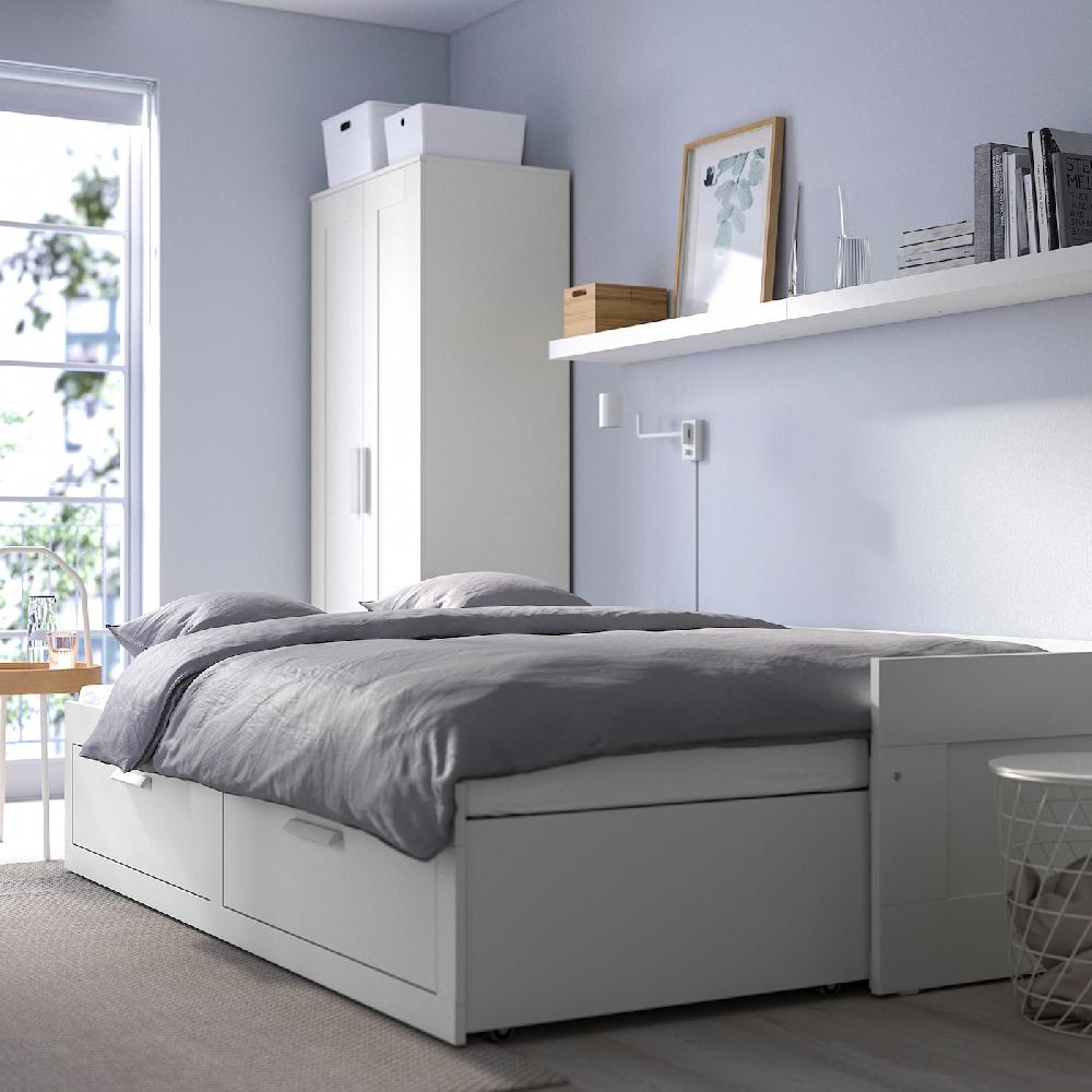 IKEA BRIMNES Struttura Letto Divano/2 Cassetti Bianco 80x200 Cm