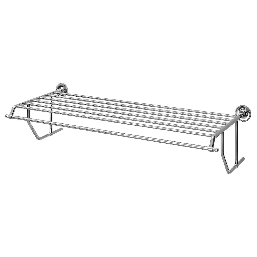 IKEA BROFJÄRDEN Mensola con portasciugamani effetto cromato 75x29 cm
