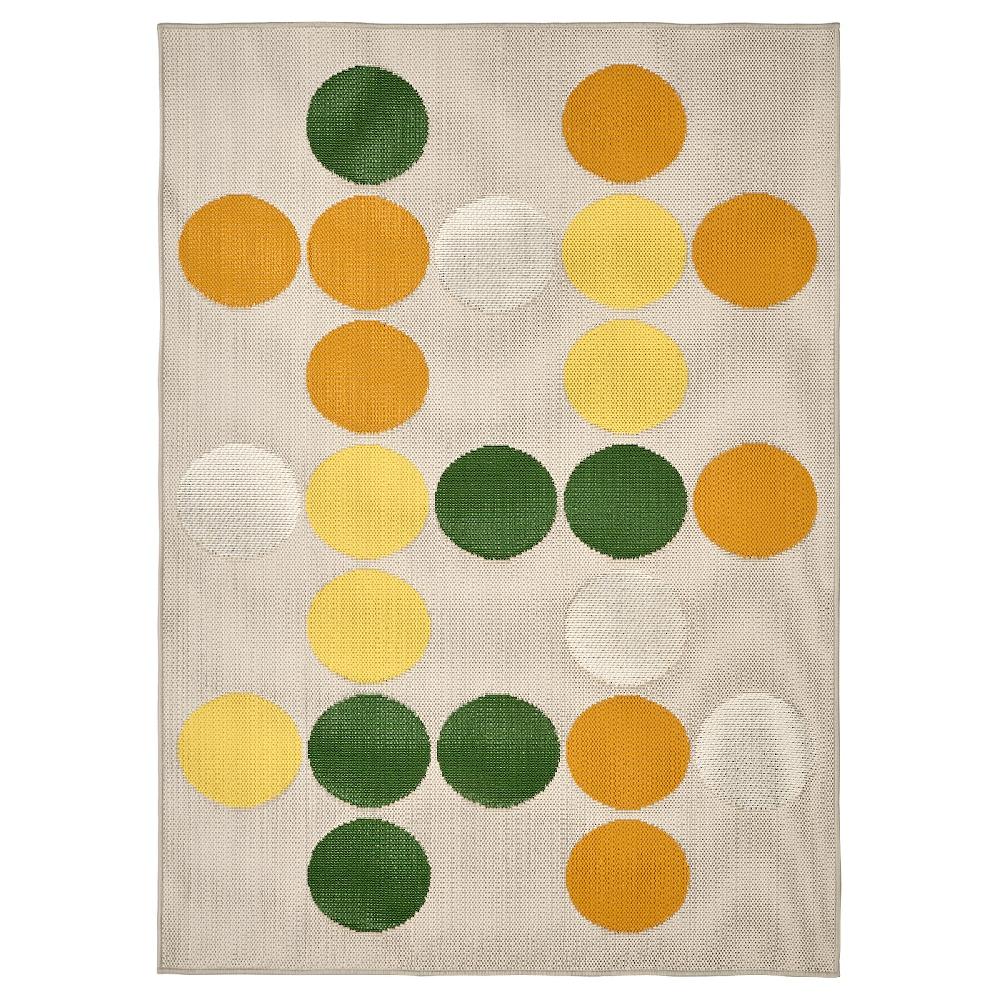 IKEA BRÖGGAN Tappeto tessitura piatta int/est motivo a pois fantasia 133x195 cm