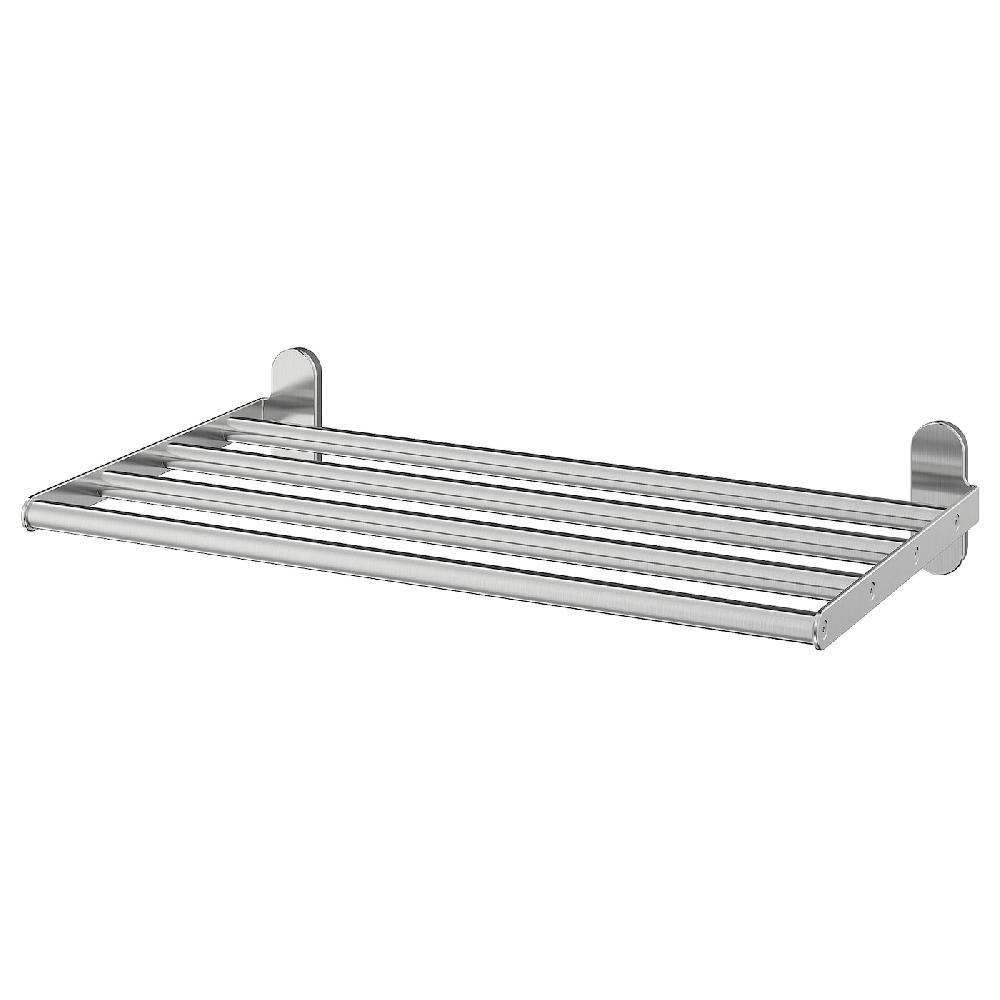 IKEA BROGRUND Mensola con portasciugamani inox 47x27 cm
