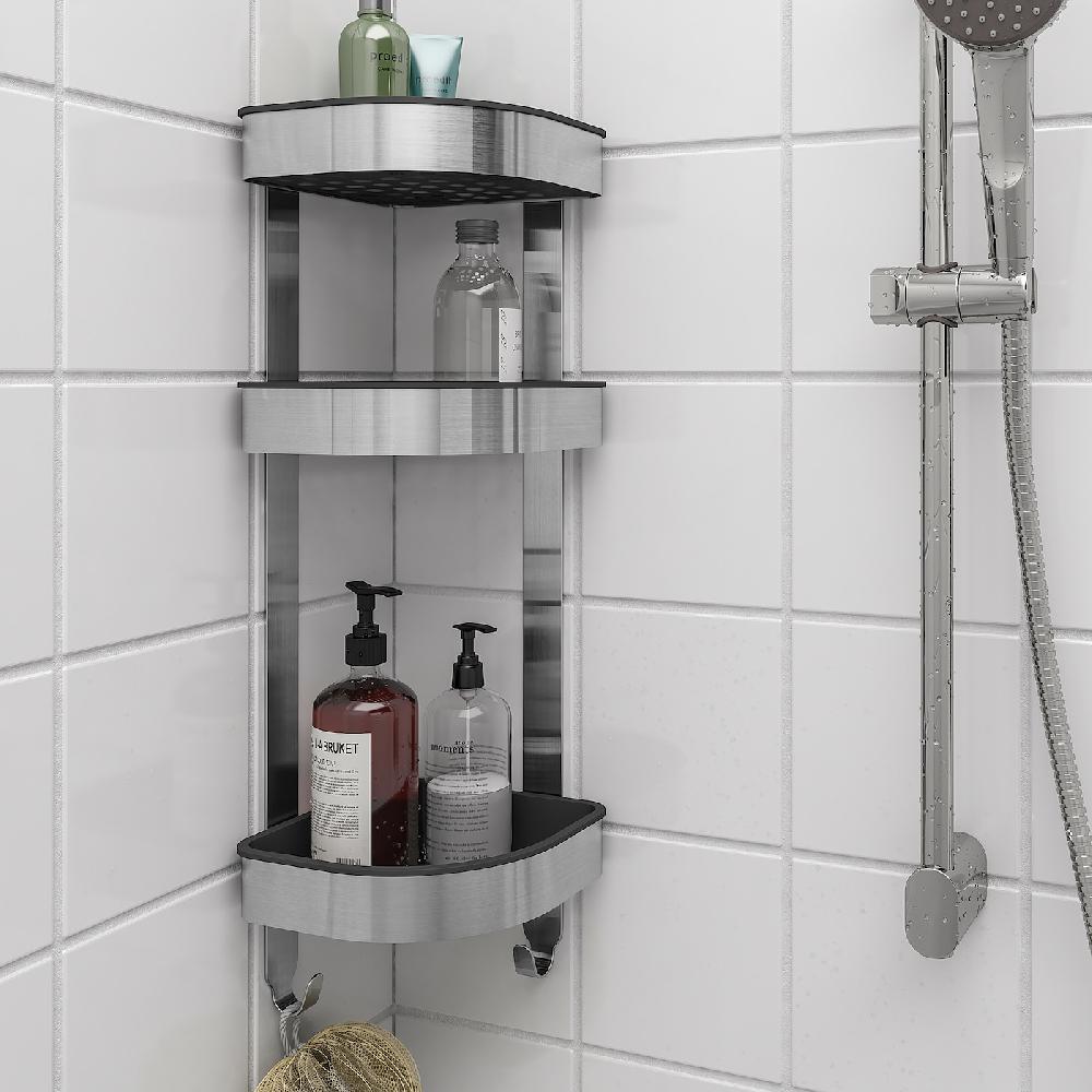 IKEA BROGRUND Scaffale Angolare Pensile Inox 19x58 Cm