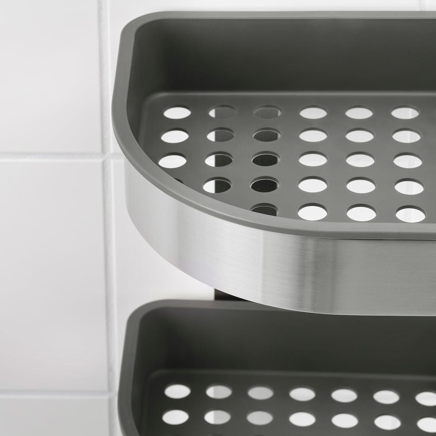 IKEA BROGRUND Scaffale Angolare Pensile Inox 19x58 Cm