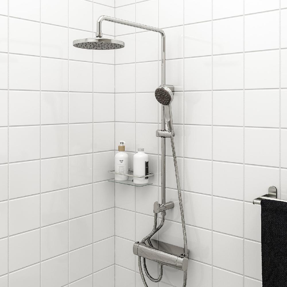 IKEA BROGRUND Set Doccia Soffione/doccetta/deviat Cromato
