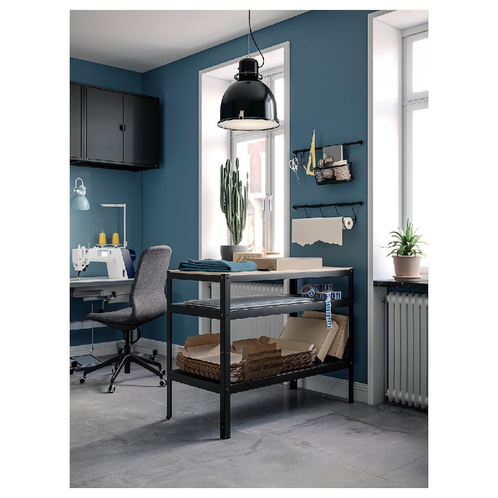 IKEA BROR Banco Da Lavoro Nero/compensato Di Pino 110x55 Cm