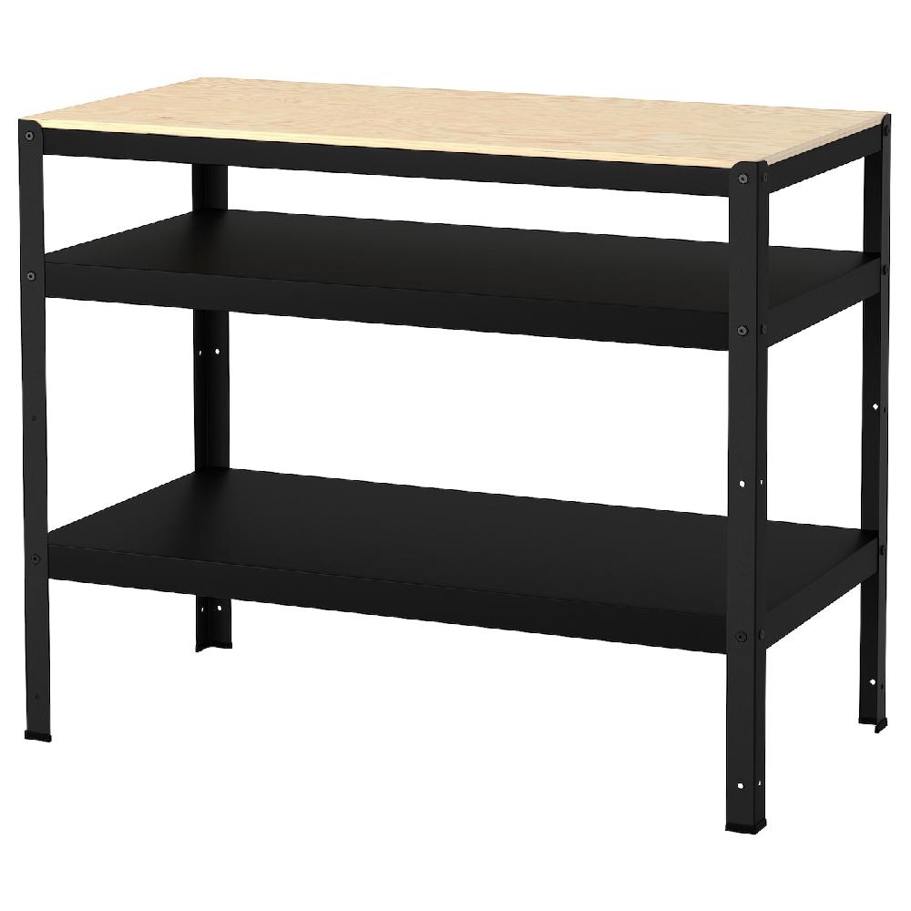 IKEA BROR Banco da lavoro nero/compensato di pino 110x55 cm