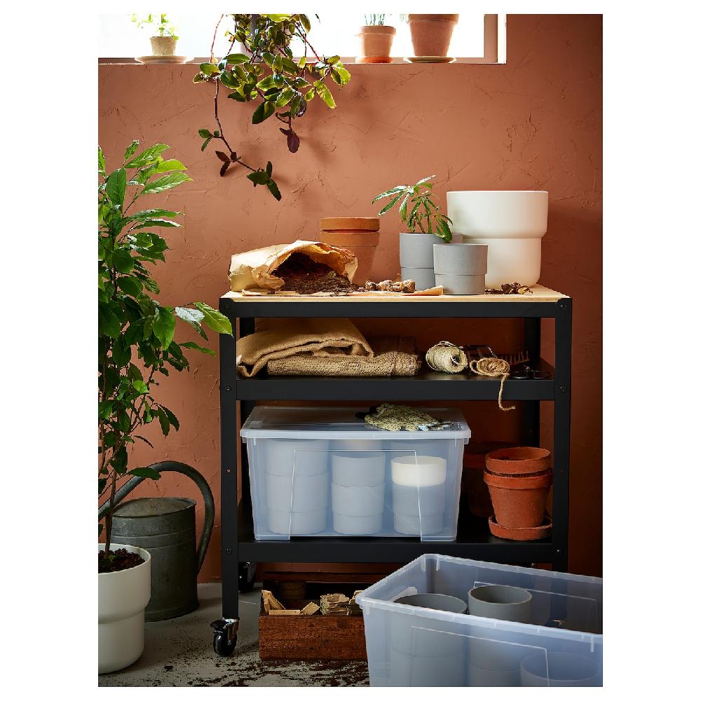 IKEA BROR Carrello Nero/compensato Di Pino 85x55 Cm