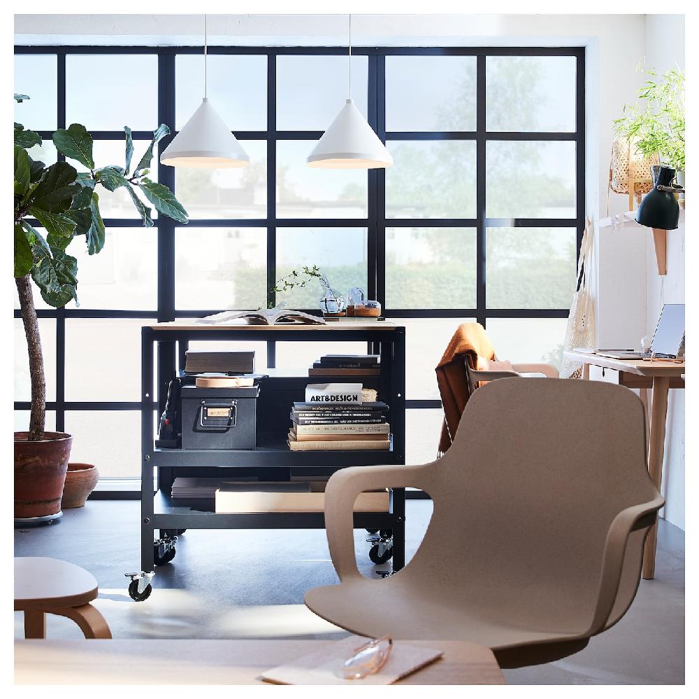 IKEA BROR Carrello Nero/compensato Di Pino 85x55 Cm