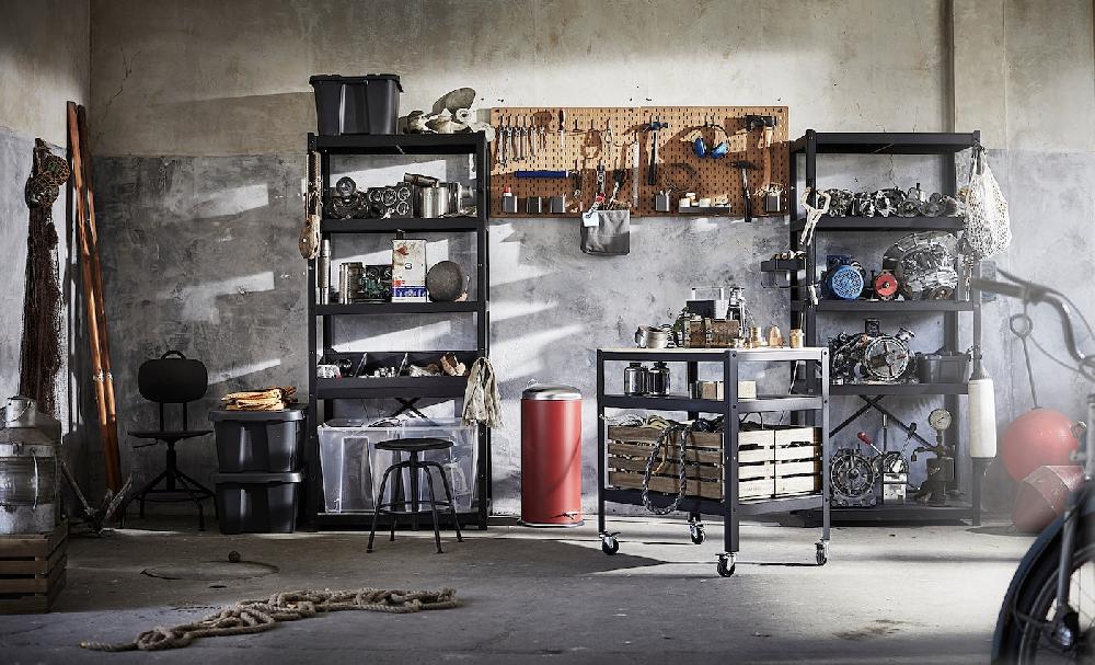 IKEA BROR Carrello Nero/compensato Di Pino 85x55 Cm