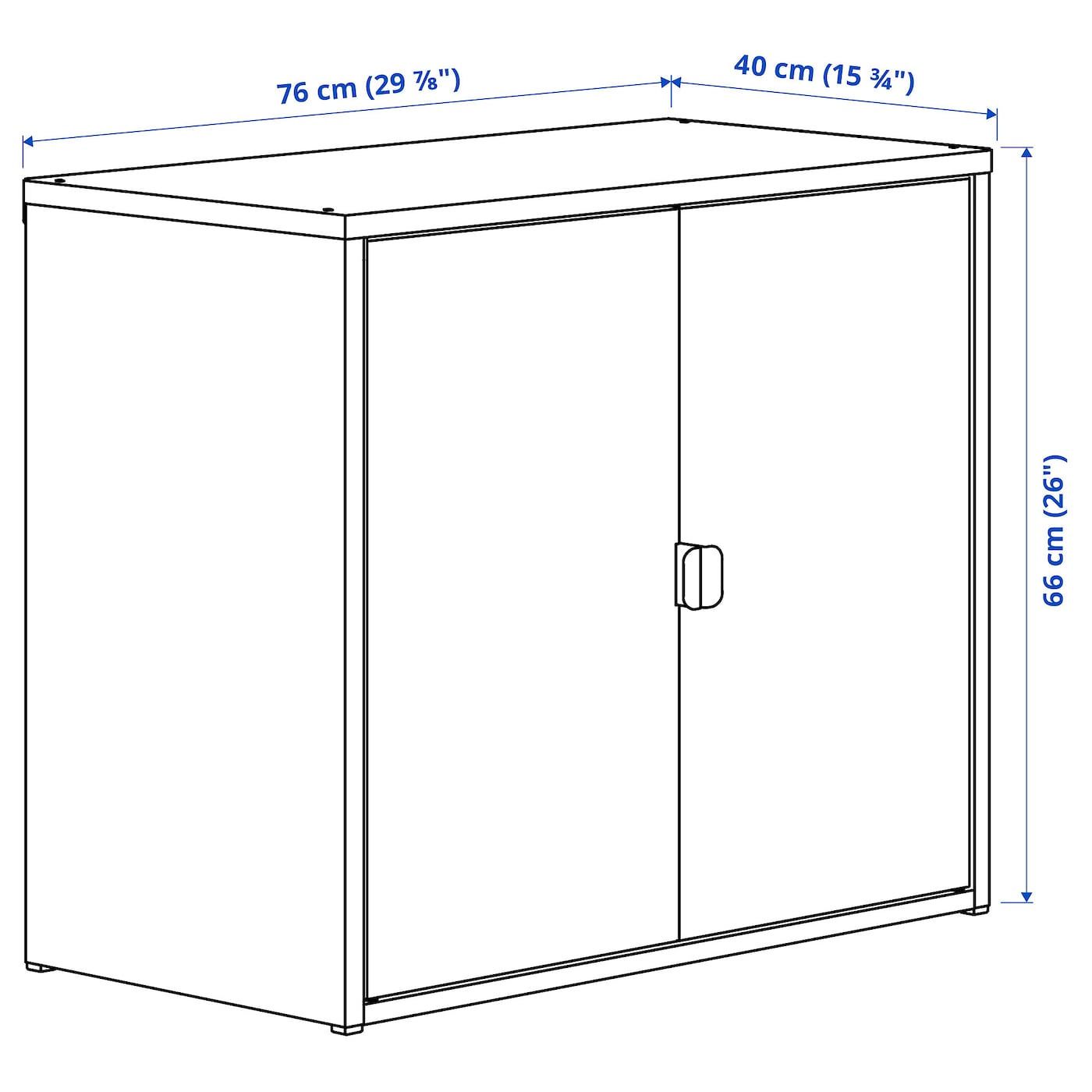 IKEA BROR Mobile Con 2 Ante Grigio-verde 76x40x66 Cm