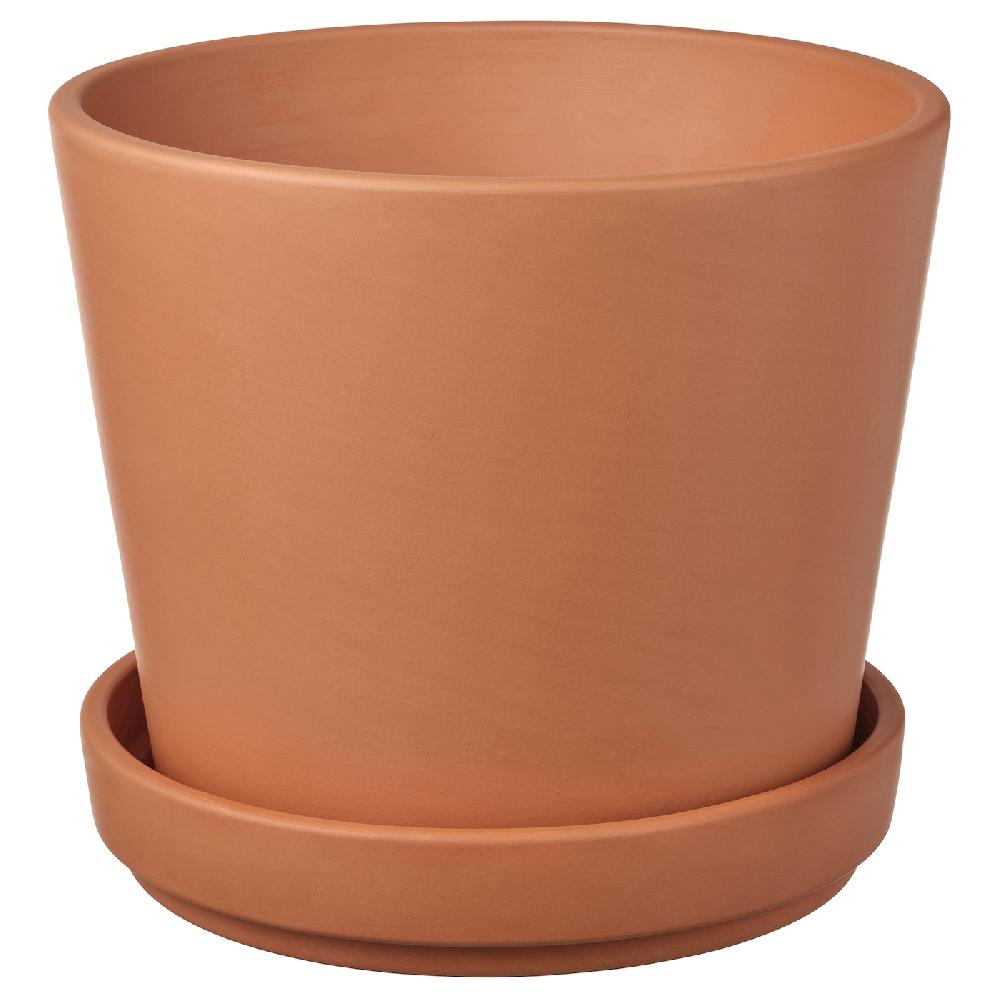 IKEA BRUNBÄR Vaso con sottovaso da esterno terracotta 15 cm
