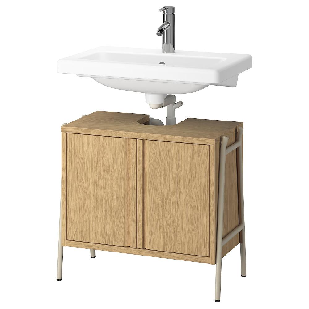 IKEA BYASJÖN / TVÄLLEN Mobile lavabo/ante/lavabo/miscelat effetto rovere 66x37x59 cm