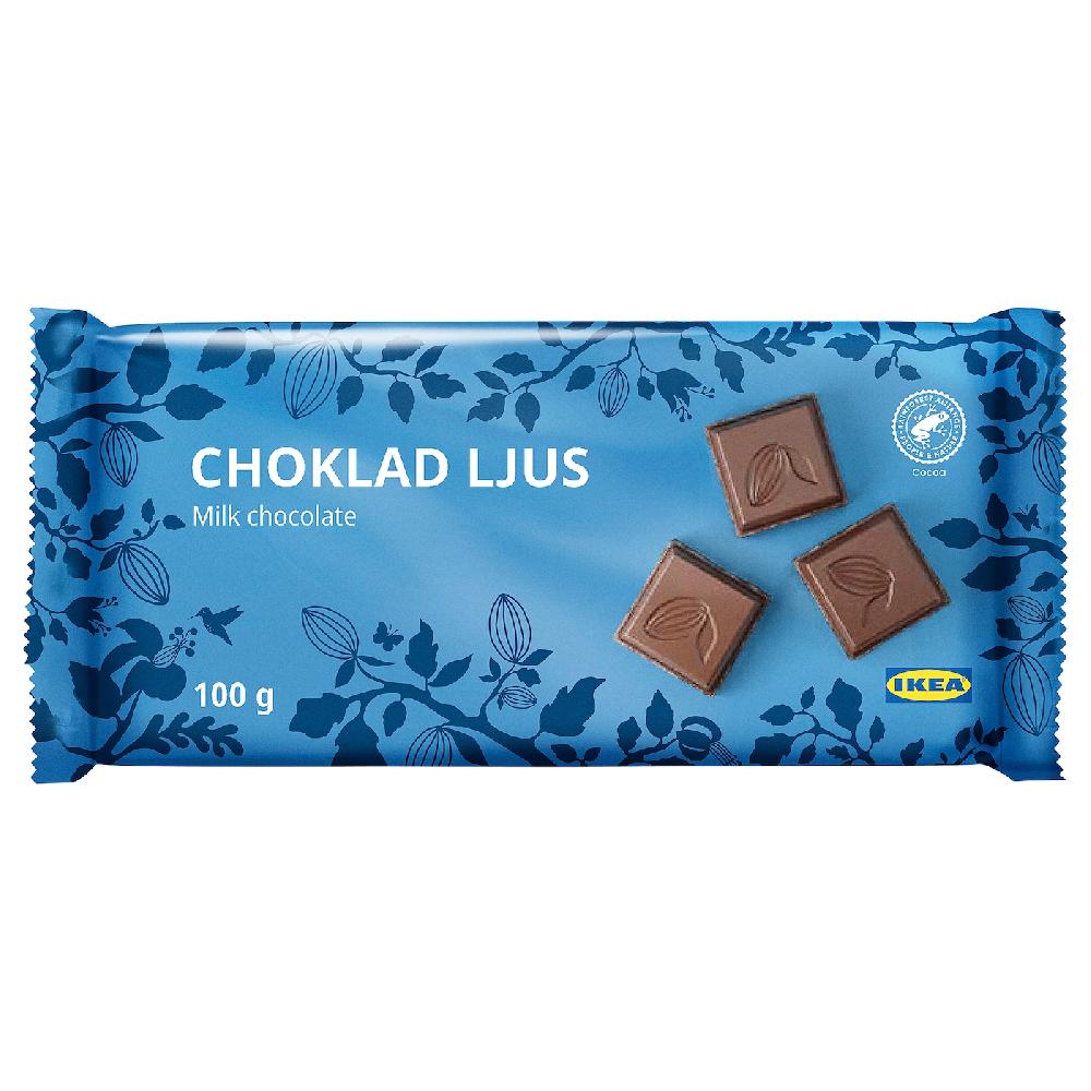 IKEA CHOKLAD LJUS Cioccolato al latte Certificato Rainforest Alliance 100 g