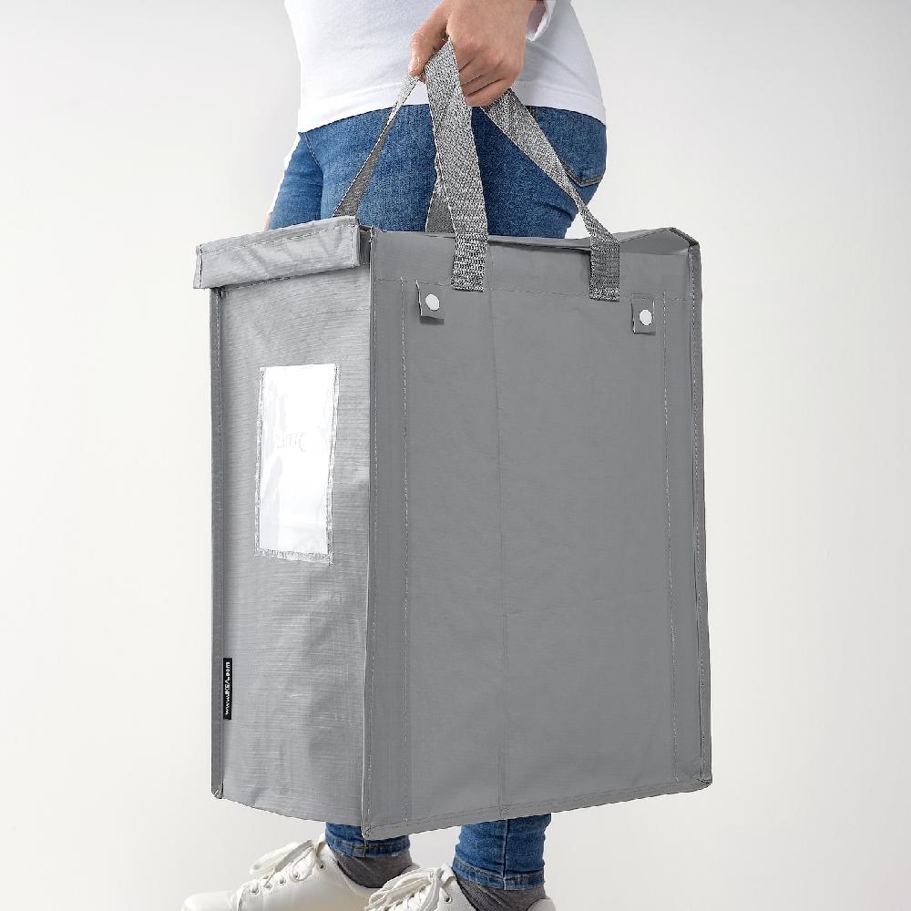 IKEA DIMPA Borsa Per Raccolta Differenziata Bianco/grigio Scuro/grigio Chiaro 22x35x45 Cm/35 L