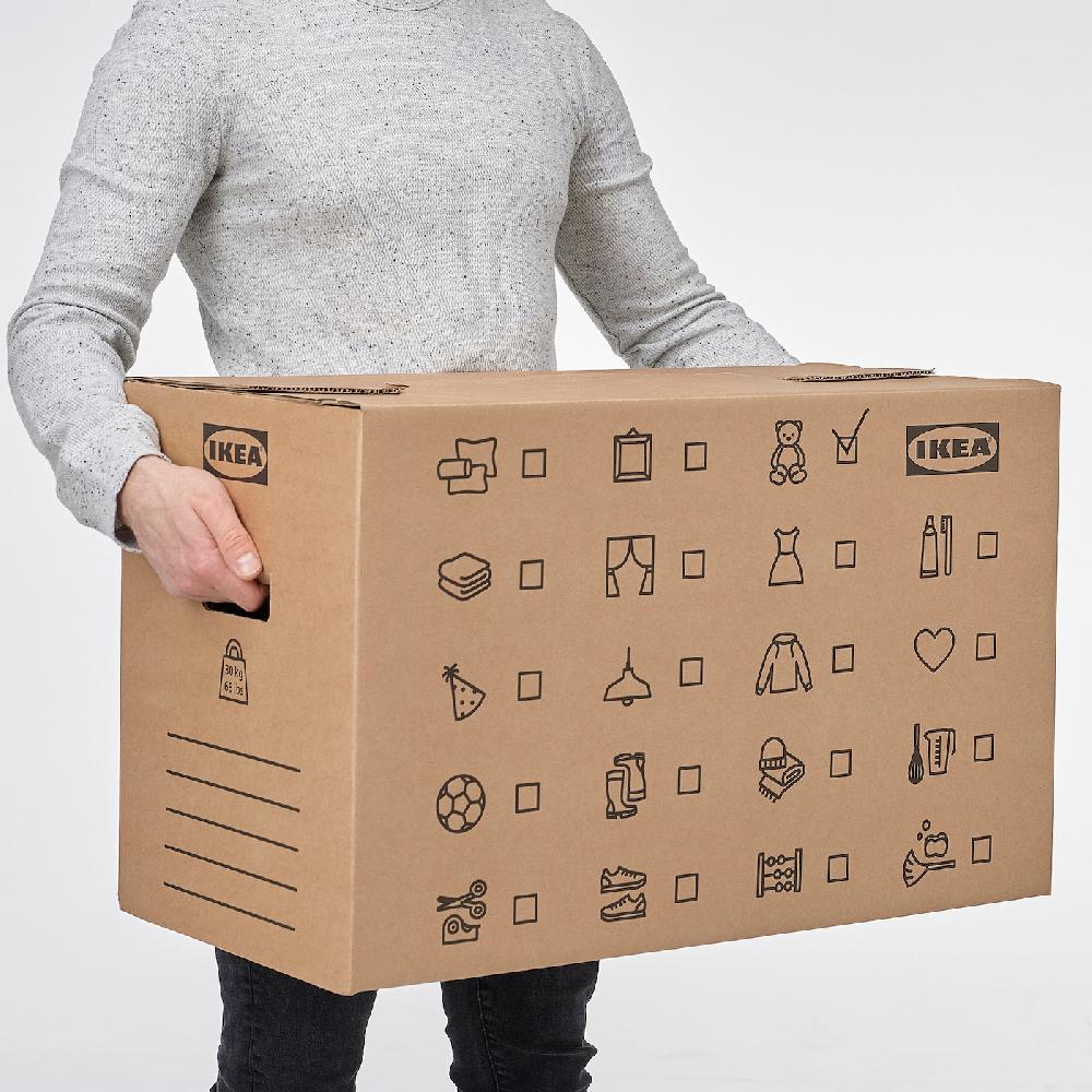 IKEA DUNDERGUBBE Cartone Per Trasloco Marrone 64x34x40 Cm/80 L