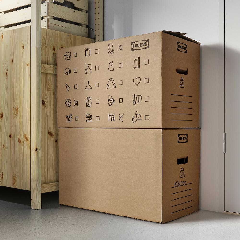 IKEA DUNDERGUBBE Cartone Per Trasloco Marrone 64x34x40 Cm/80 L
