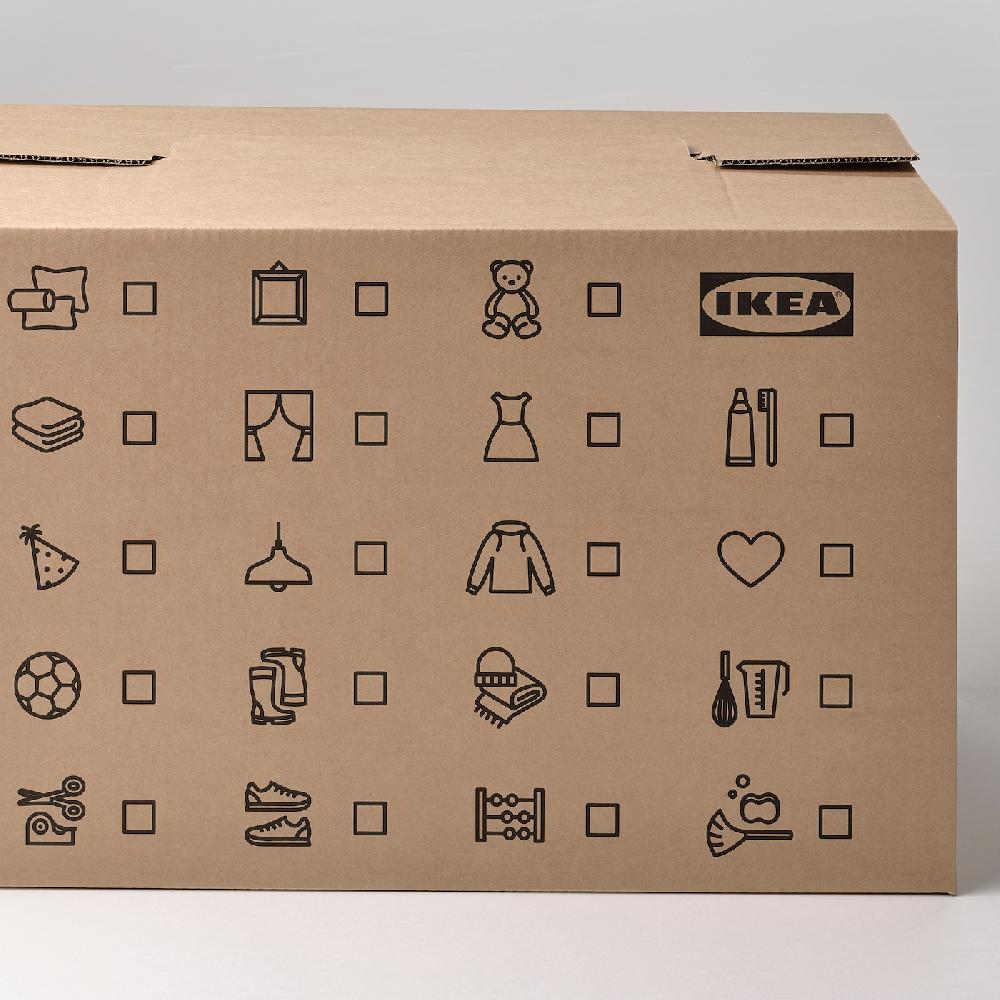 IKEA DUNDERGUBBE Cartone Per Trasloco Marrone 64x34x40 Cm/80 L