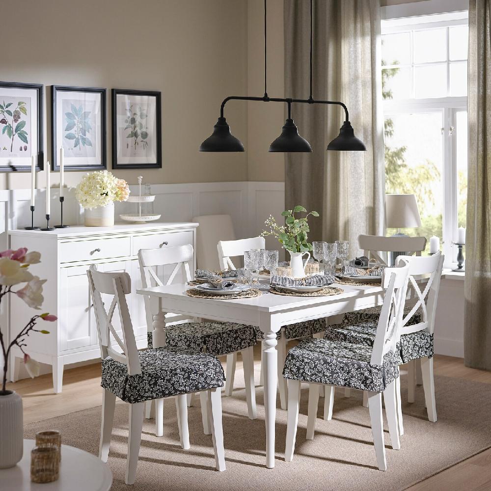 IKEA DVÄRGDUNÖRT Cuscino Per Sedia Grigio/bianco 42/35x42x4 Cm