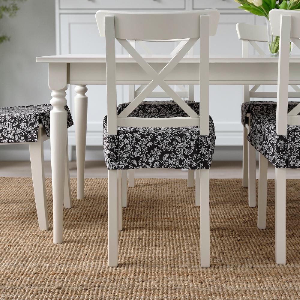 IKEA DVÄRGDUNÖRT Cuscino Per Sedia Grigio/bianco 42/35x42x4 Cm