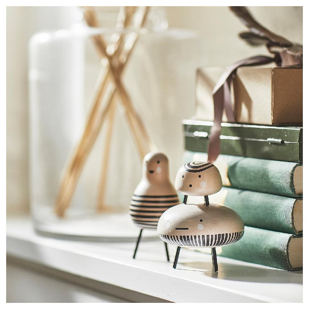 IKEA DVÄRGTALL Set Di 3 Decorazioni Legno Massiccio/nero