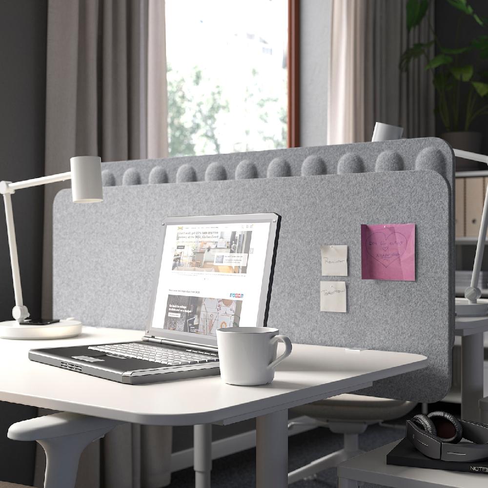 IKEA EILIF Schermo Divisorio Per Scrivania Grigio 120x48 Cm