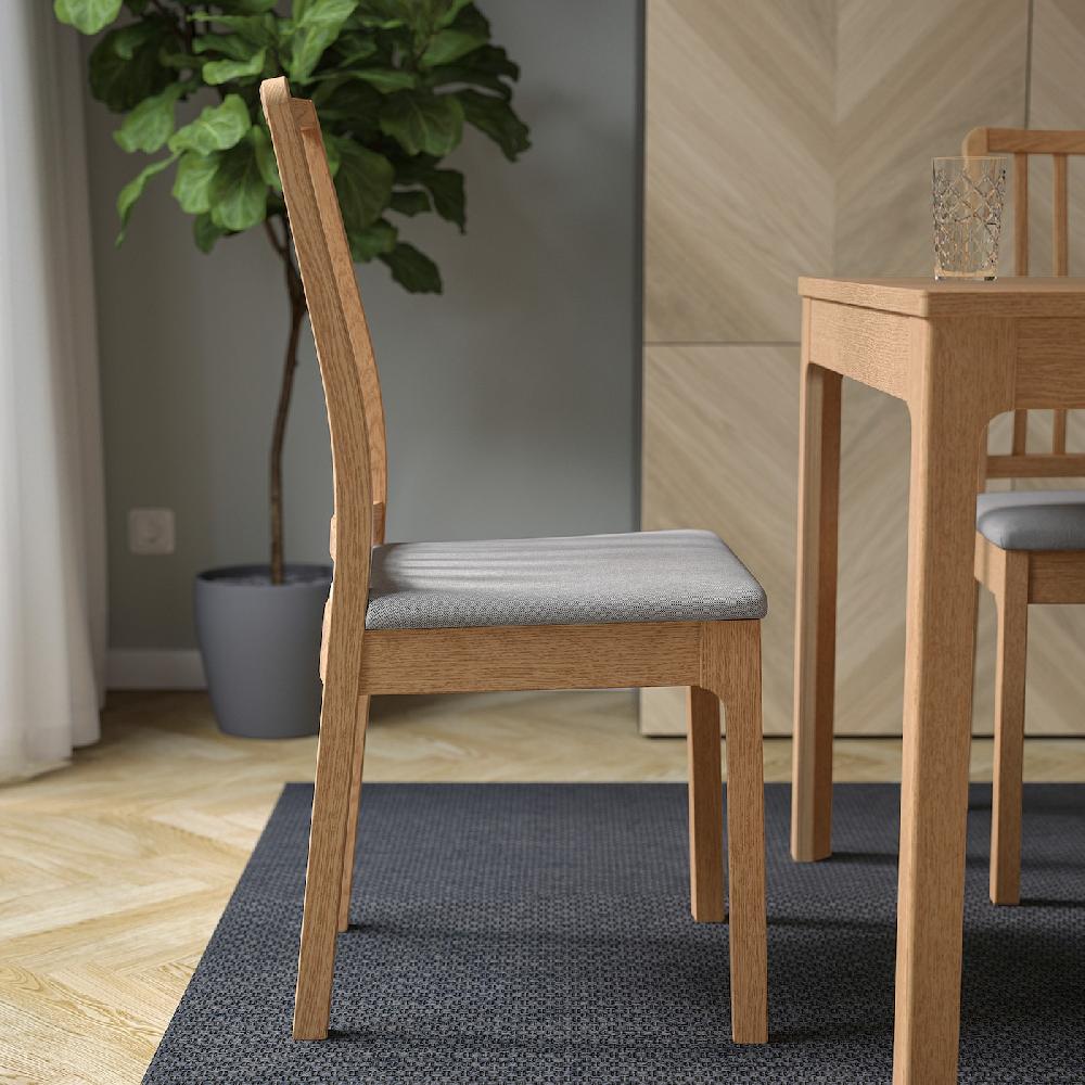 IKEA EKEDALEN Sedia Effetto Rovere/Orrsta Grigio Chiaro