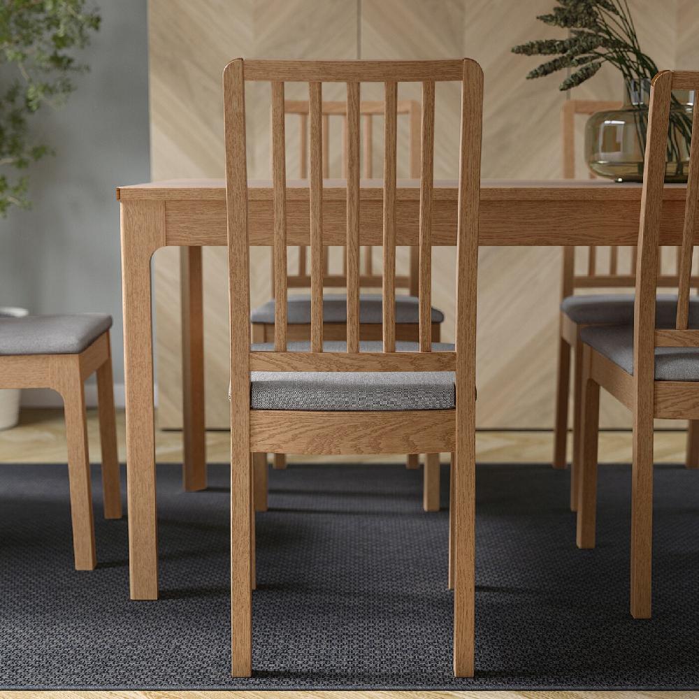 IKEA EKEDALEN Sedia Effetto Rovere/Orrsta Grigio Chiaro