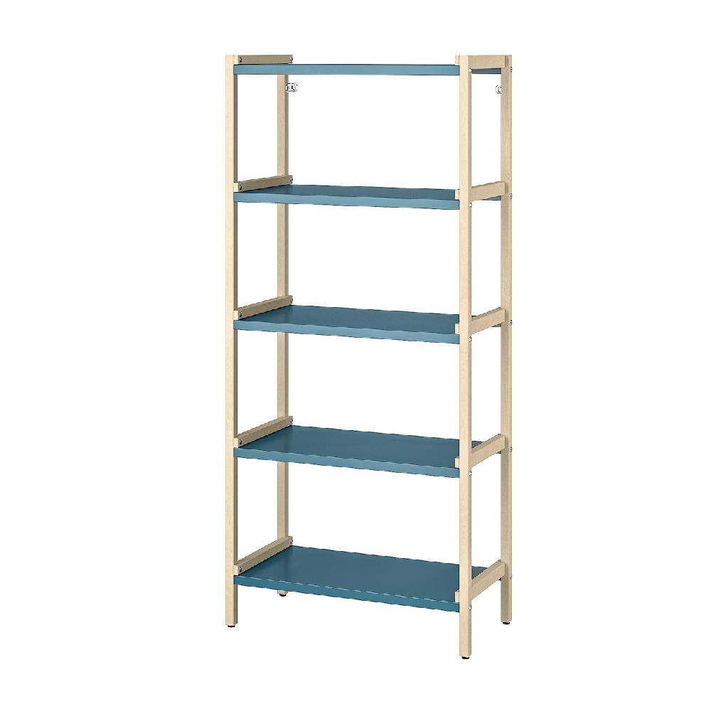 IKEA EKENABBEN Scaffale a giorno pioppo tremulo/blu 70x34x154 cm