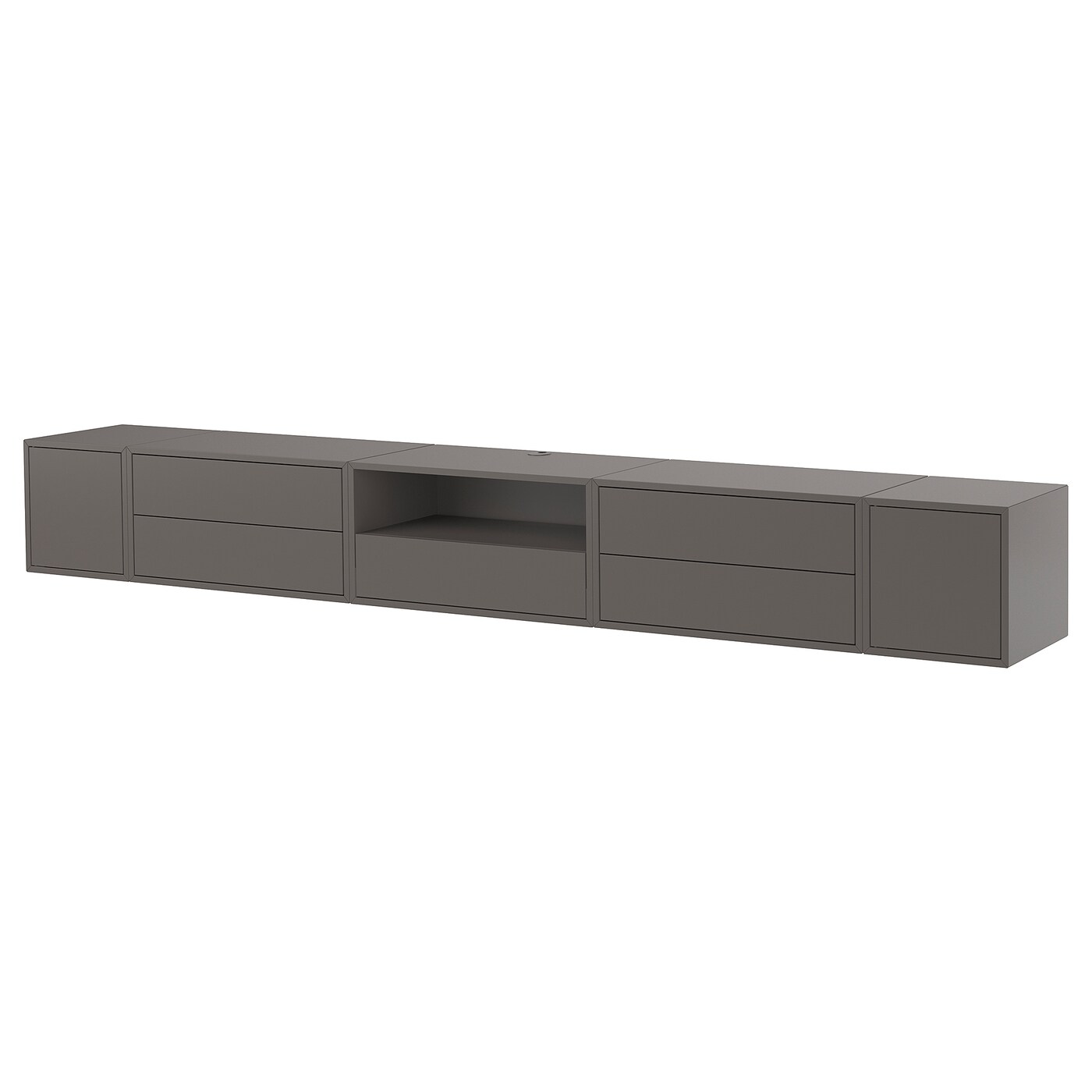 IKEA EKET Combinazione audio/video grigio scuro/con ante 280x35x35 cm