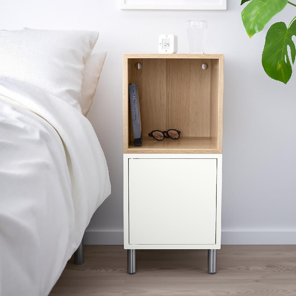 IKEA EKET Combinazione Di Mobili Con Gambe Bianco/effetto Rovere Con Mordente Bianco 35x35x80 Cm