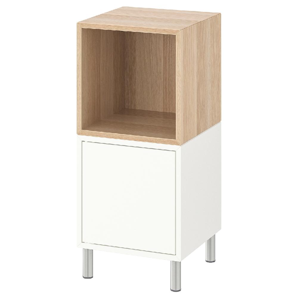 IKEA EKET Combinazione di mobili con gambe bianco/effetto rovere con mordente bianco 35x35x80 cm