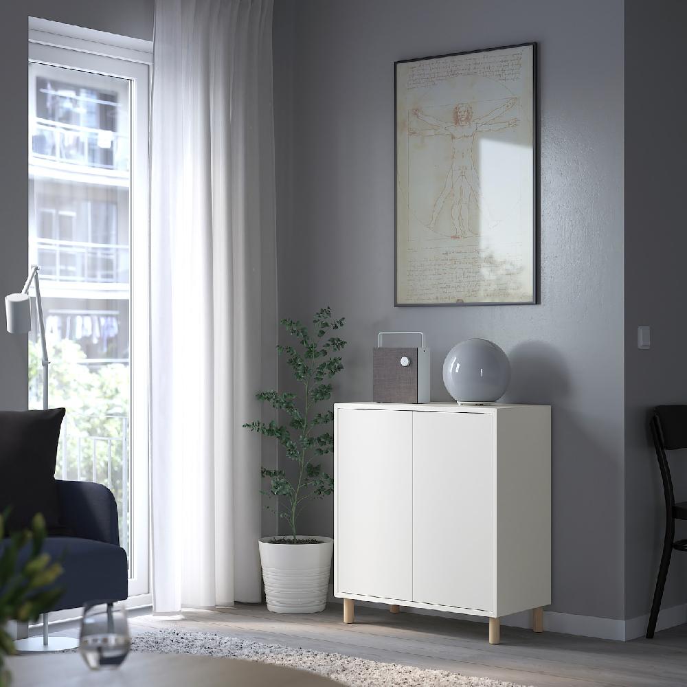 IKEA EKET Combinazione Di Mobili Con Gambe Bianco/legno 70x35x80 Cm