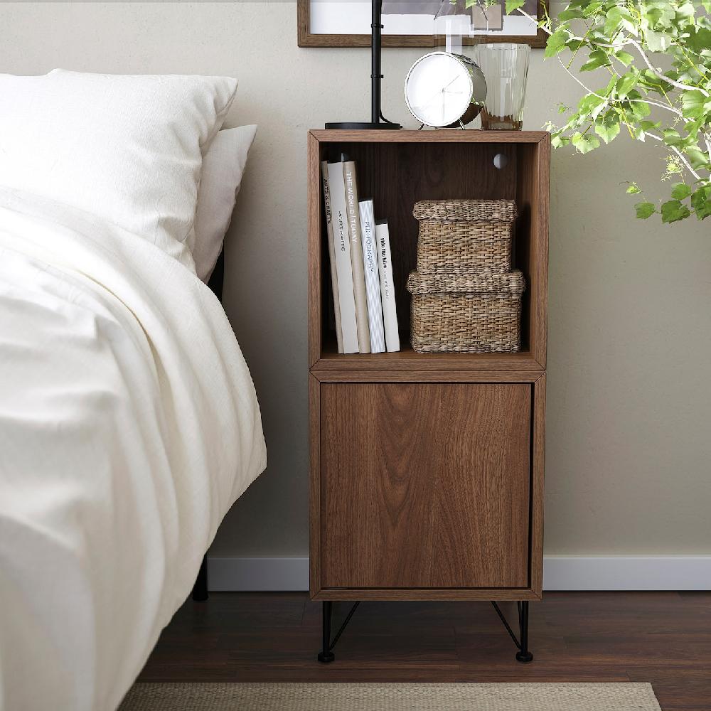 IKEA EKET Combinazione Di Mobili Con Gambe Effetto Noce/metallo Nero 35x35x80 Cm