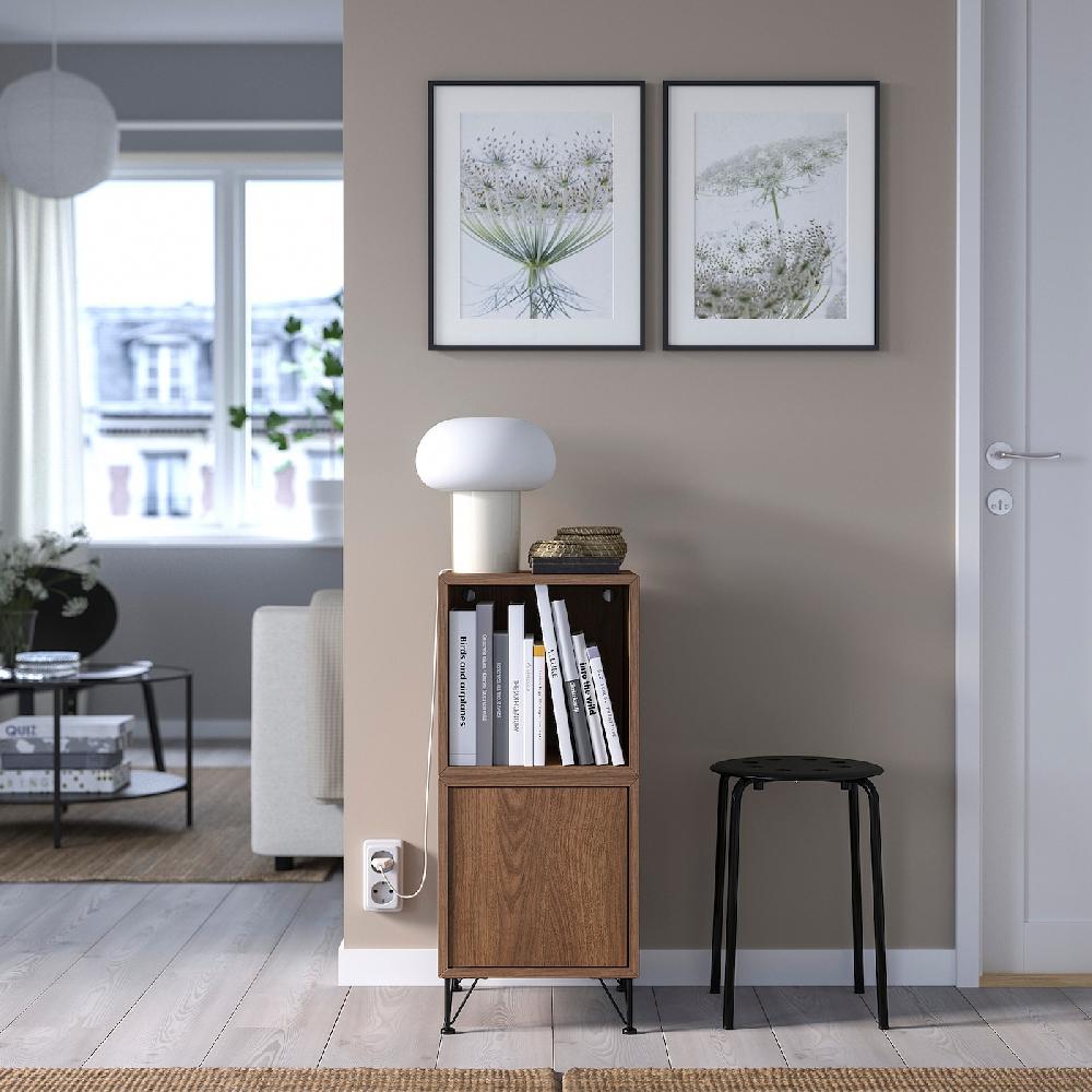 IKEA EKET Combinazione Di Mobili Con Gambe Effetto Noce/metallo Nero 35x35x80 Cm