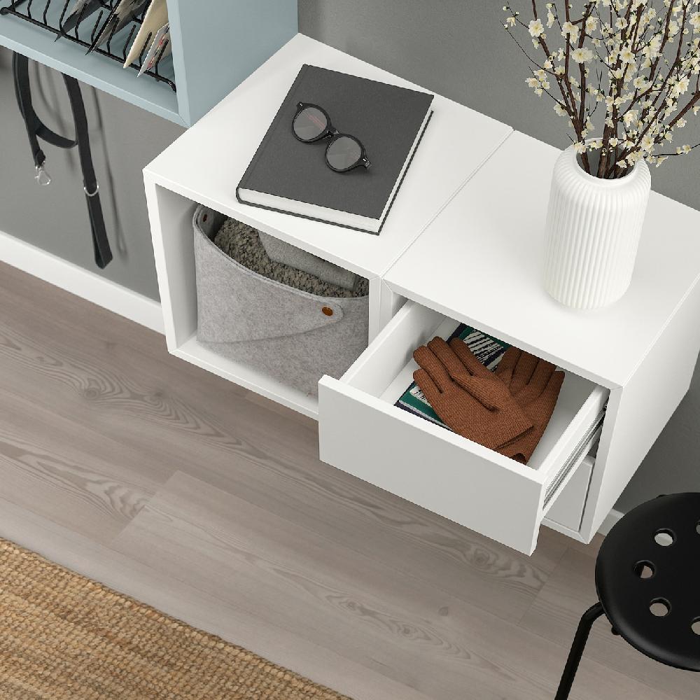 IKEA EKET Combinazione Di Mobili Da Parete Bianco/grigio-azzurro 105x35x70 Cm