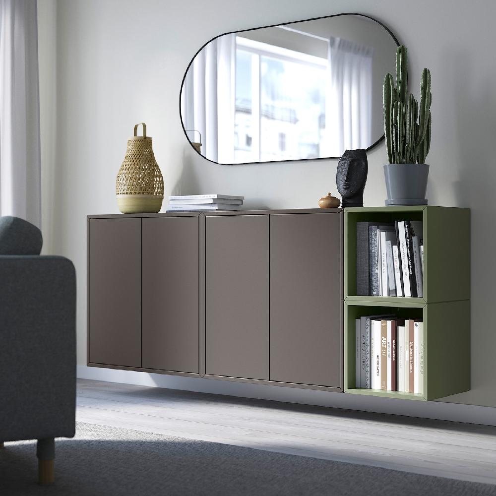 IKEA EKET Combinazione Di Mobili Da Parete Grigio Scuro/grigio-verde 175x35x70 Cm