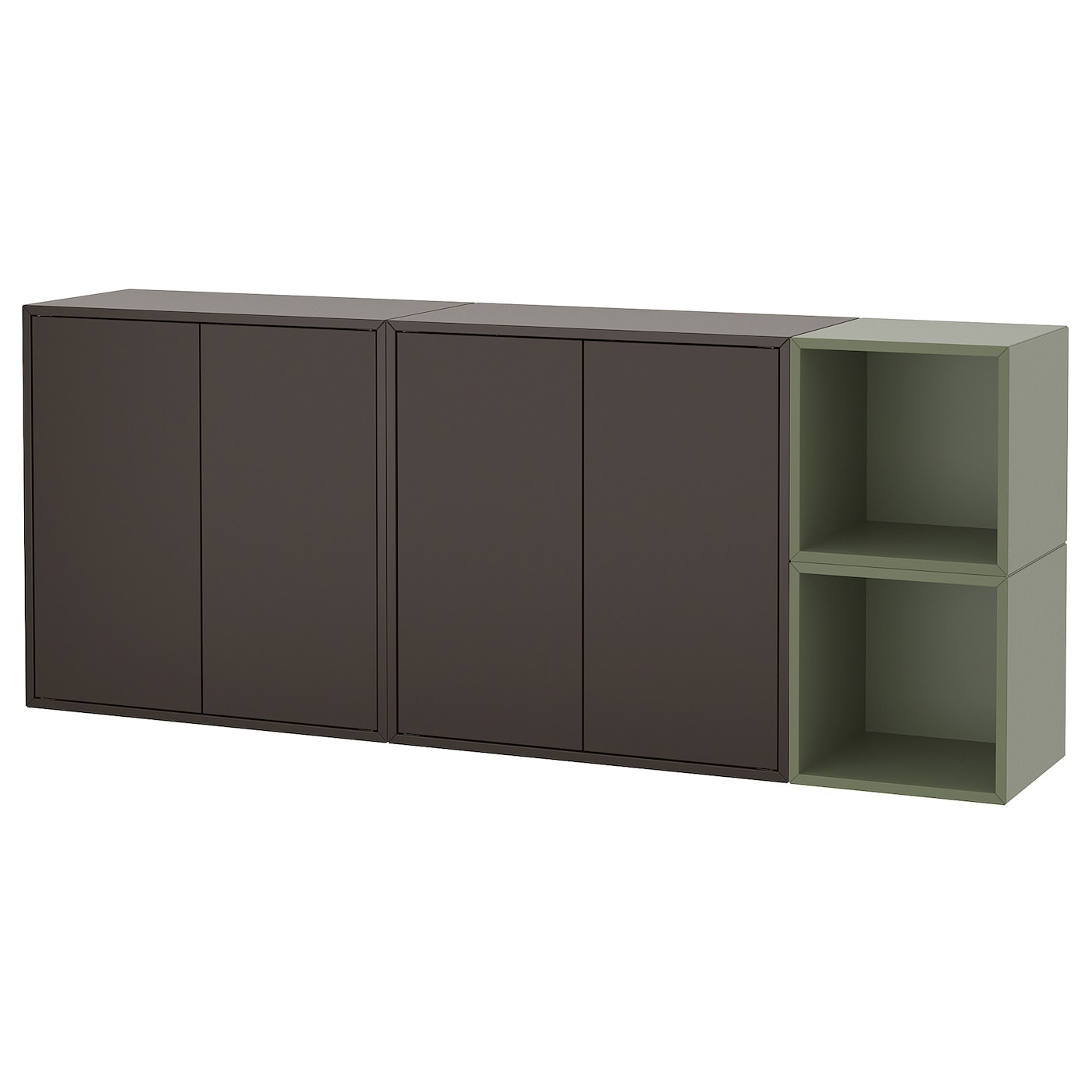 IKEA EKET Combinazione di mobili da parete grigio scuro/grigio-verde 175x35x70 cm