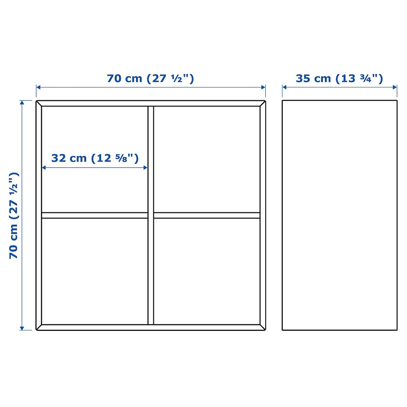 IKEA EKET Mobile A 4 Scomparti Marrone/effetto Noce 70x35x70 Cm