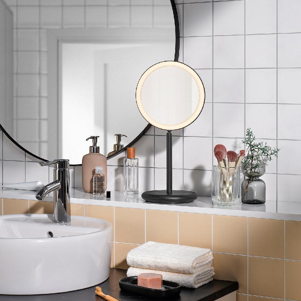 IKEA EKFÄNN Specchio Da Tavolo/luce Integrata Intensità Luminosa Regolabile/nero