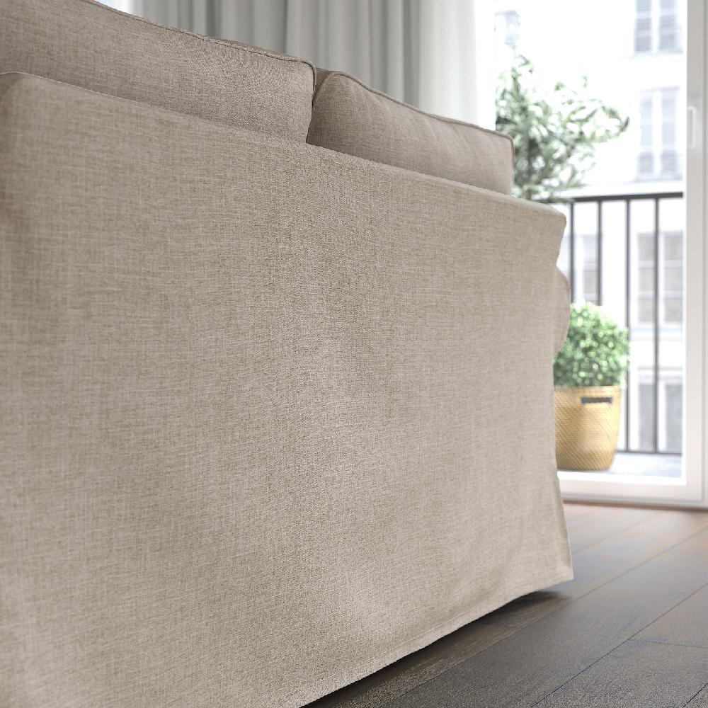 IKEA EKTORP Divano A 3 Posti Con Chaise-longue Kilanda Beige Chiaro