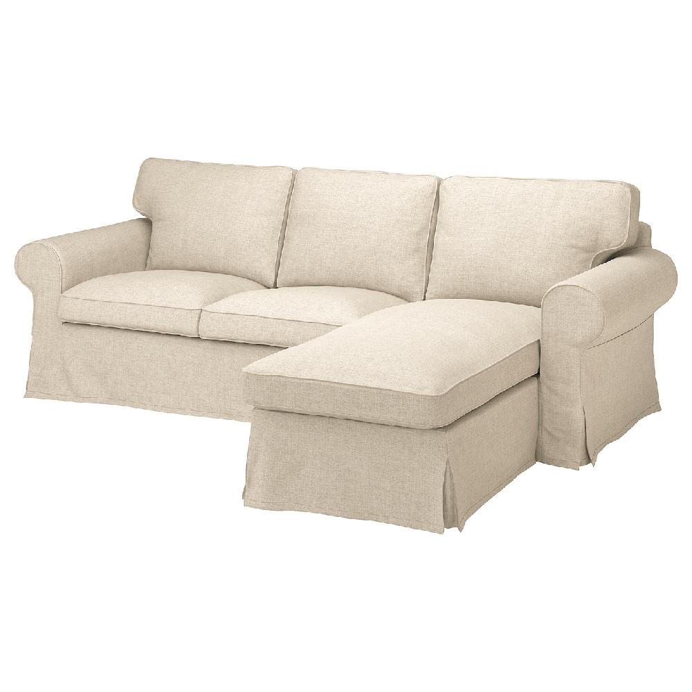IKEA EKTORP Divano a 3 posti con chaise-longue Kilanda beige chiaro